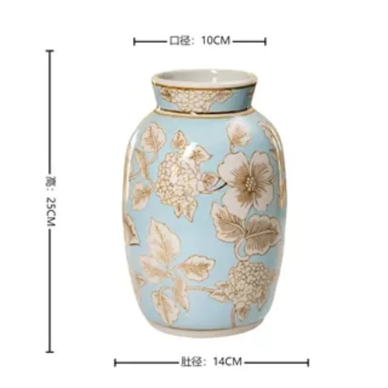 Retro Ceramic Vase with Artistic Patterns