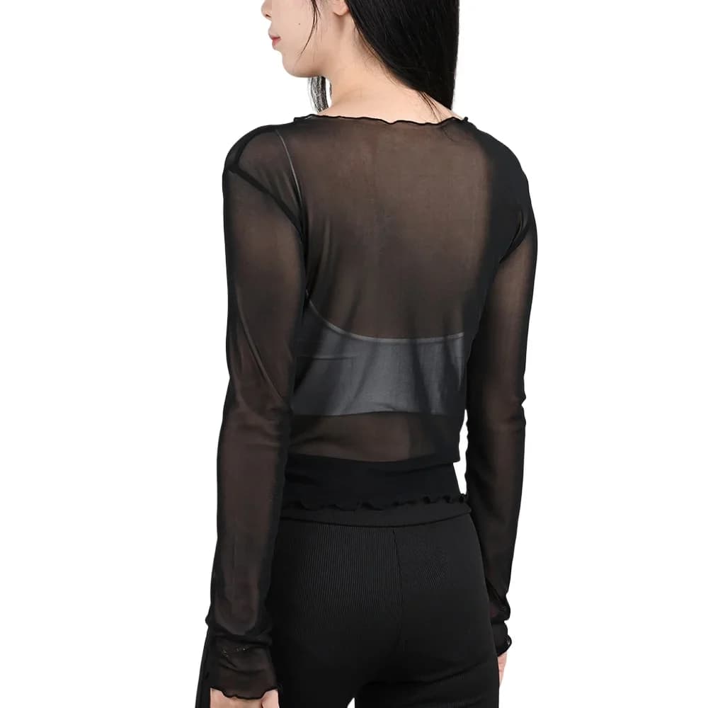 Women's Long Sleeve Hollow Out T-Shirt