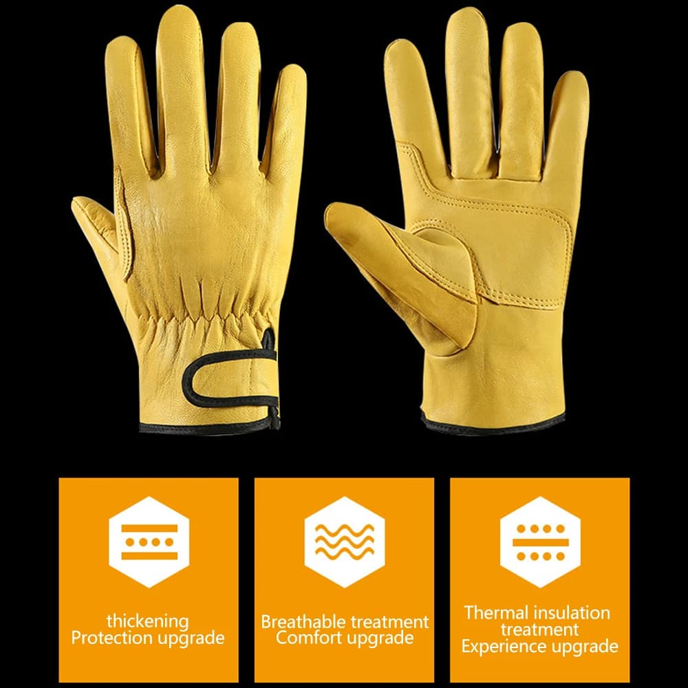 Leather Work Gloves for Welding and Labor