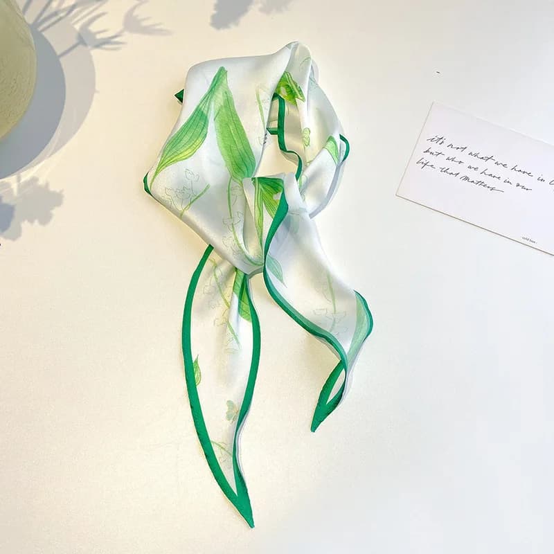 Watercolor Floral Satin Hair Scarf