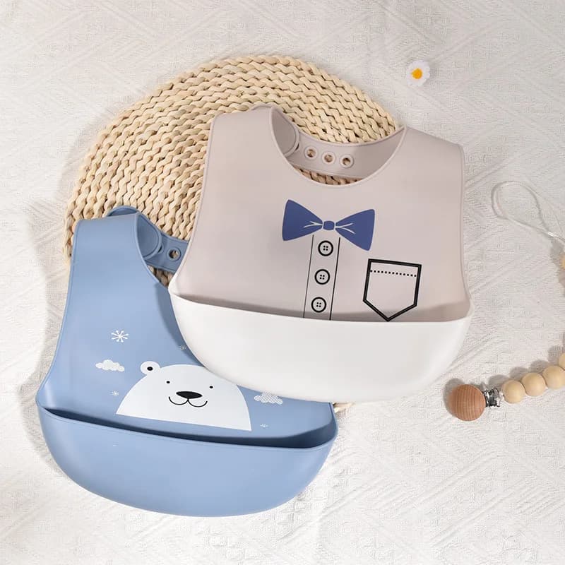 Baby Waterproof Silicone Bibs With Bowknot Apron