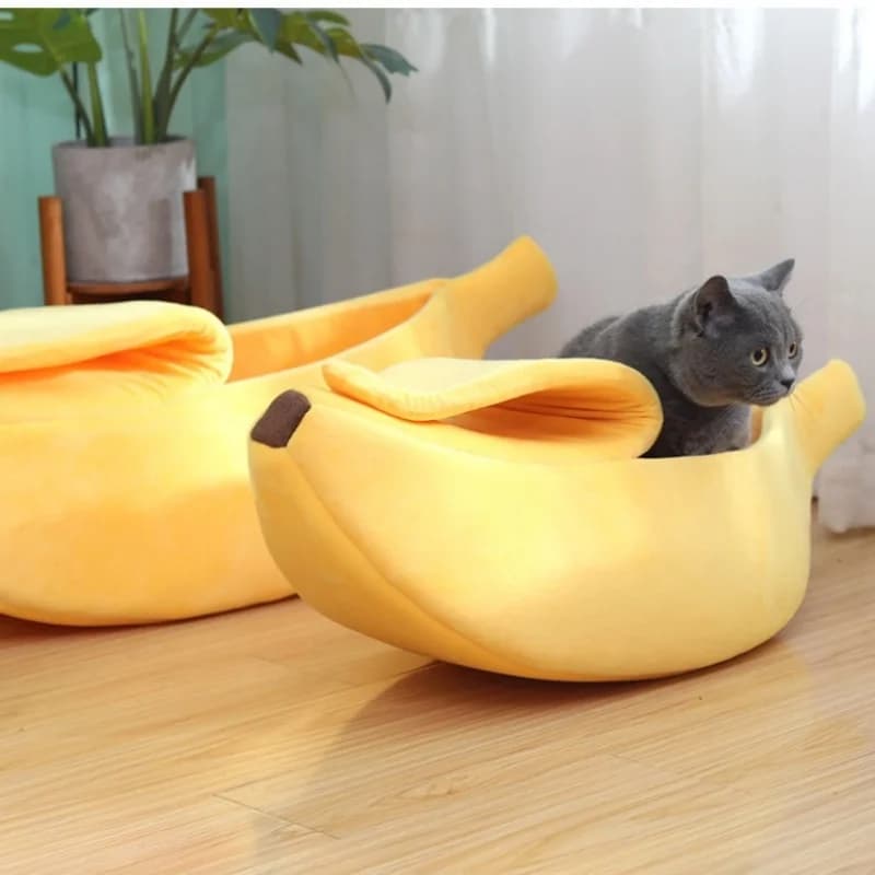 Banana-Shaped Cat Bed House