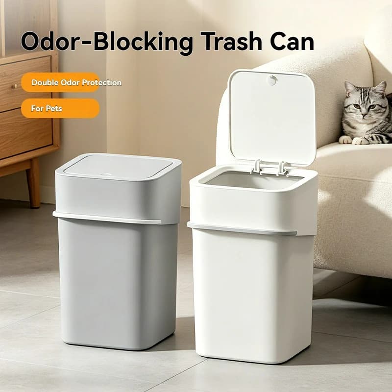 Layered Cat Litter Box with Waste Scoop