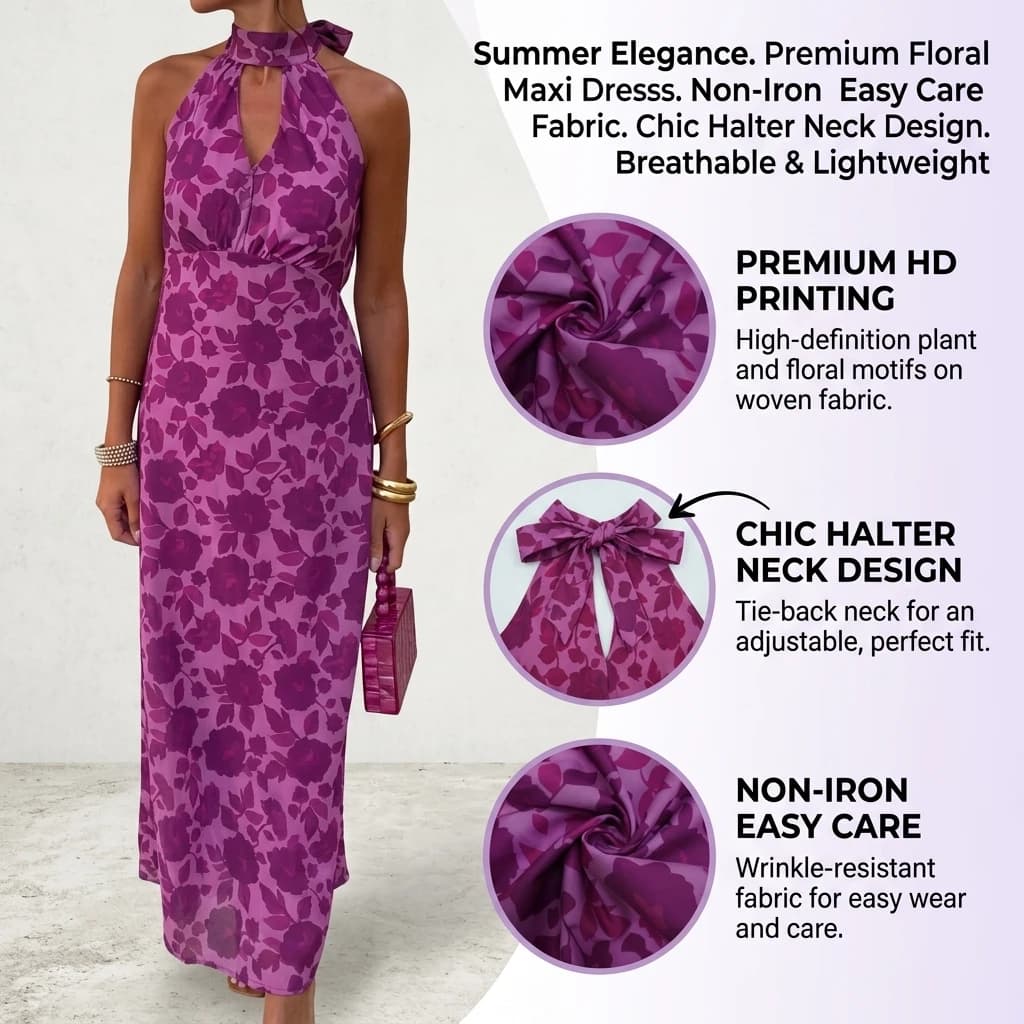 Floral Halter Maxi Dress