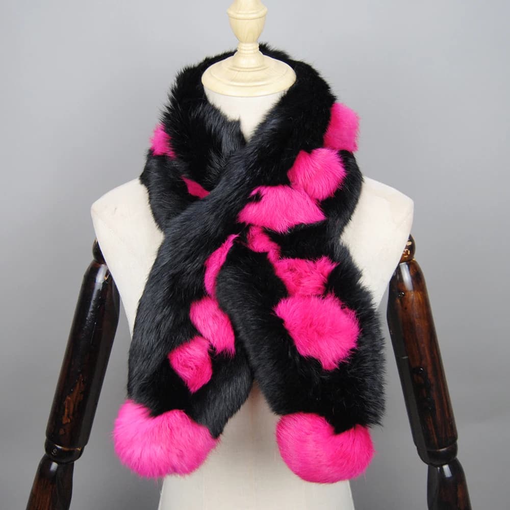 Natural Rabbit Fur Winter Scarf