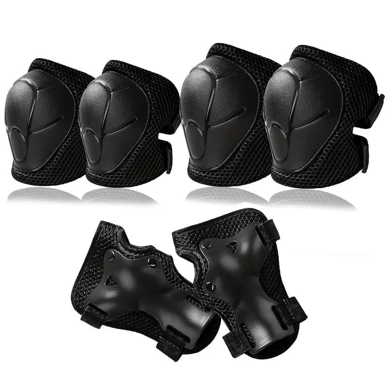 6pcs Kids' Sports Protective Gear Set for Ages 3-8 - Knee Pads, Elbow Guards, Durable PE Material, Shock Absorbent