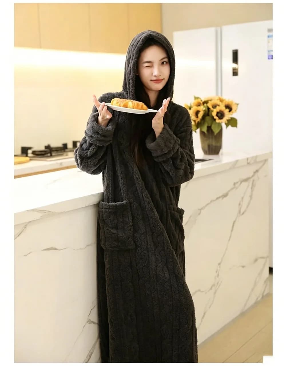 Hooded Coral Fleece Nightgown