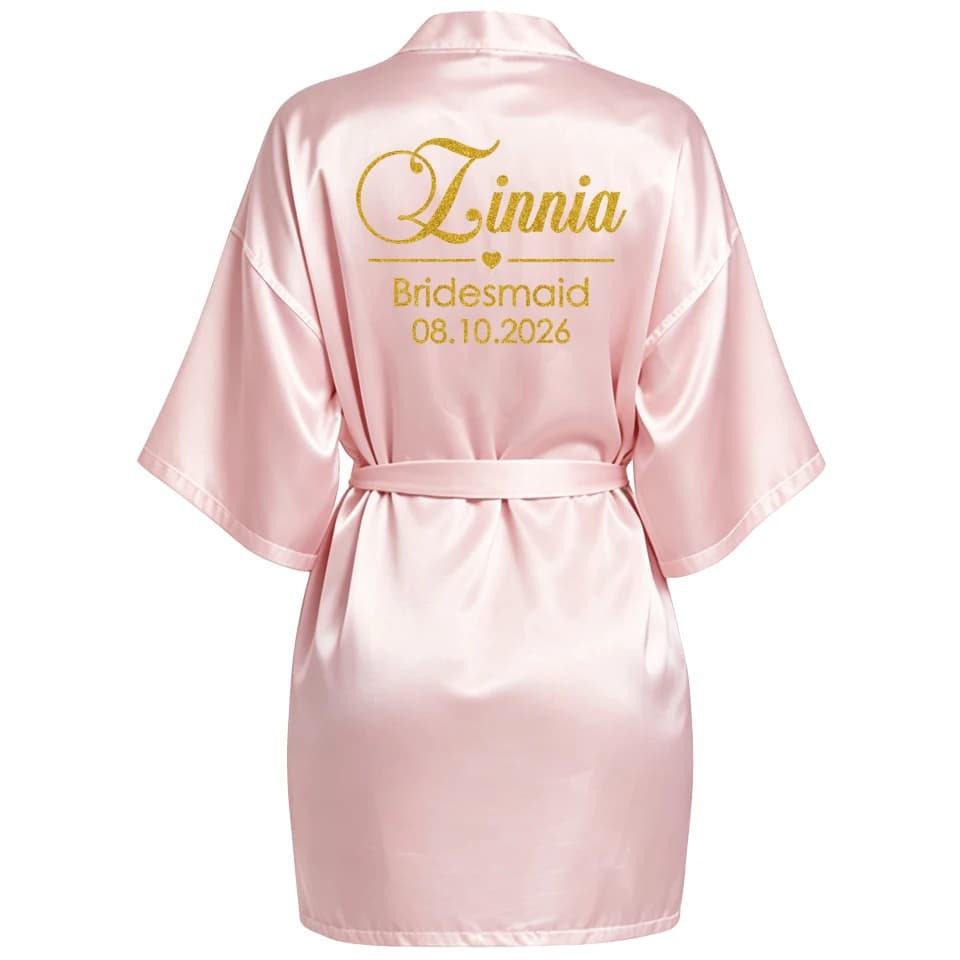 Personalized Faux Silk Bridal Robe