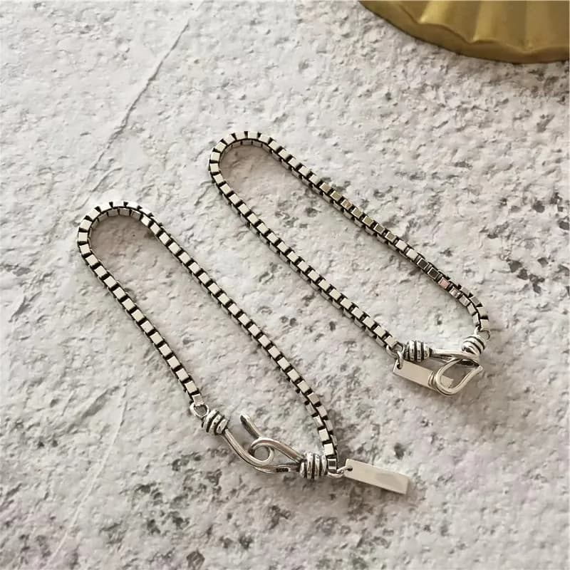 Sterling Silver Geometric Charm Bracelet