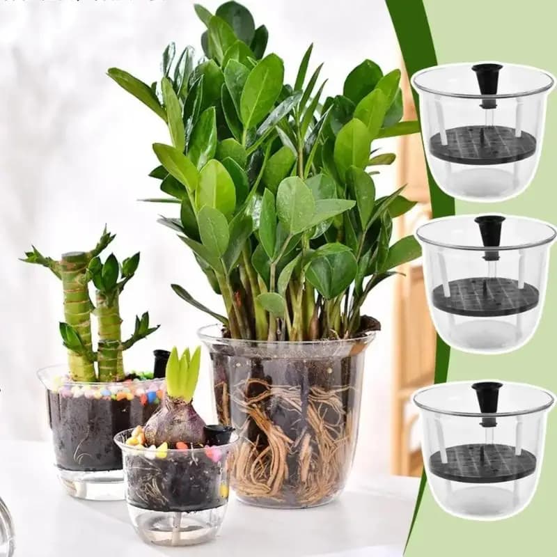Self-Watering Indoor Plant Pot with Reservoir