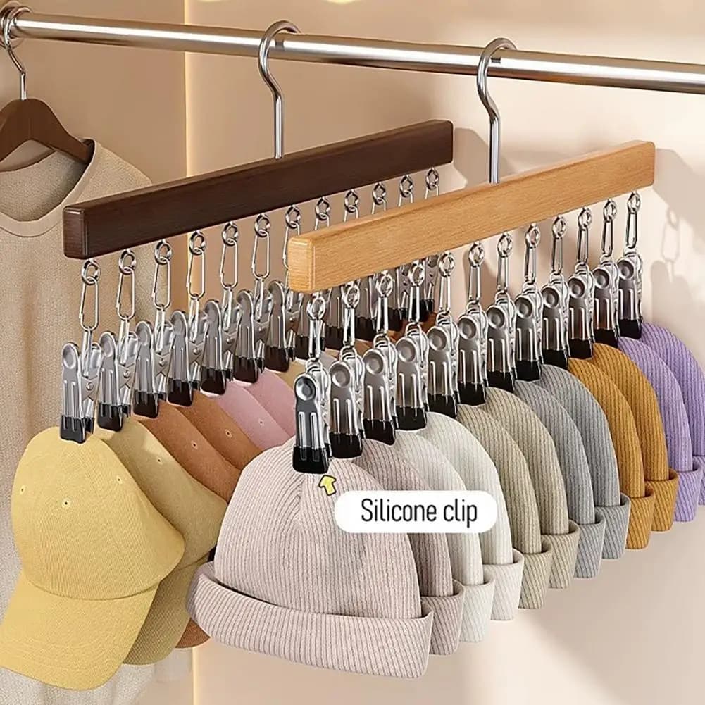 Multi-Clip Space-Saving Closet Hanger