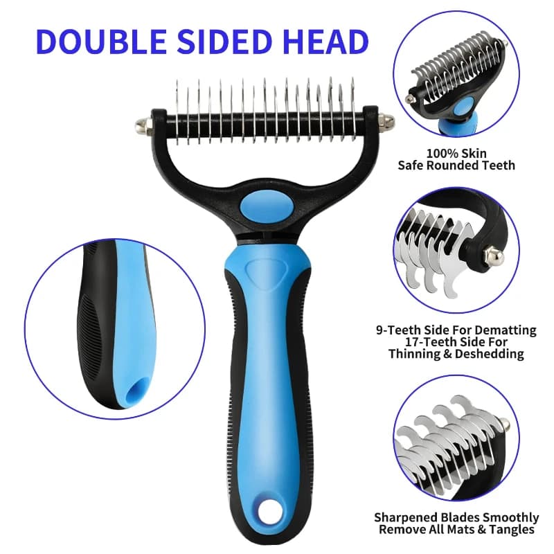 Pet Deshedding Brush with Self-Cleaning Button