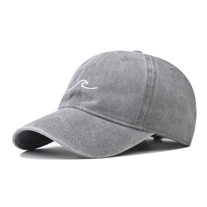 Wave Ripple Embroidery Cotton Baseball Cap