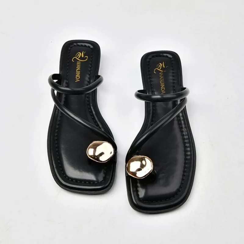 Women's Low-Heeled Clip Toe Sandals