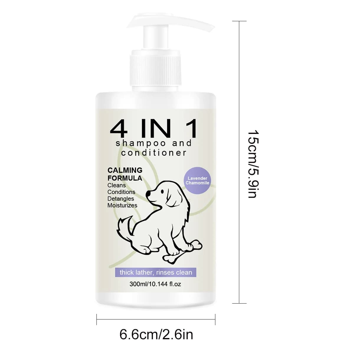 4 in 1 Pet Shampoo and Conditioner Special Shampoo for Dogs and Cats Keep Pets Clean and Fragrant to Prevent Hair Loss