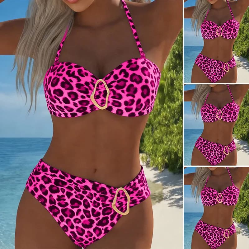 Women's High Cut Bandeau Bikini Set