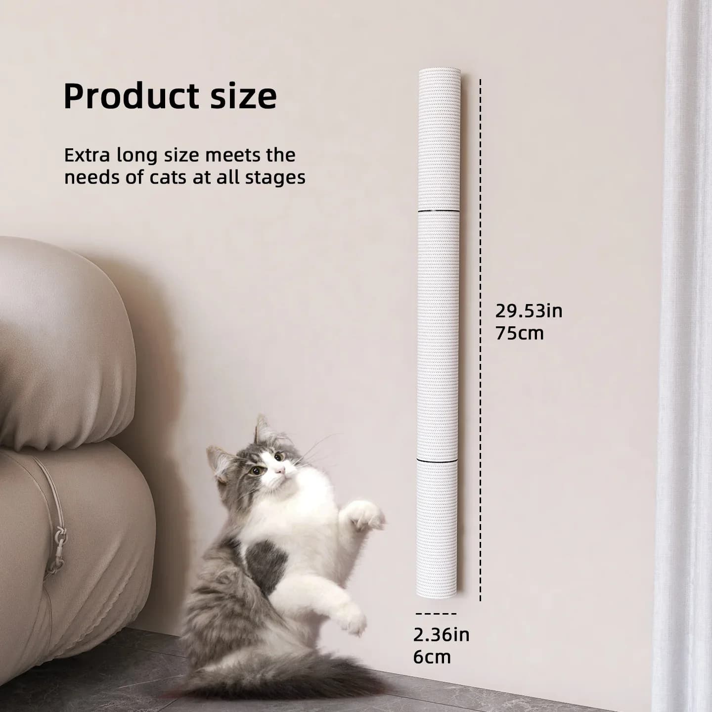 Wall Mounted Cat Climbing Ladder with Sisal Rope