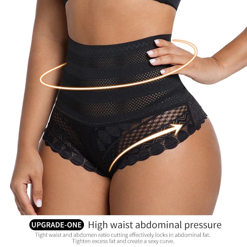 Women's High-Waist Lace Trim Underwear 2-Pack