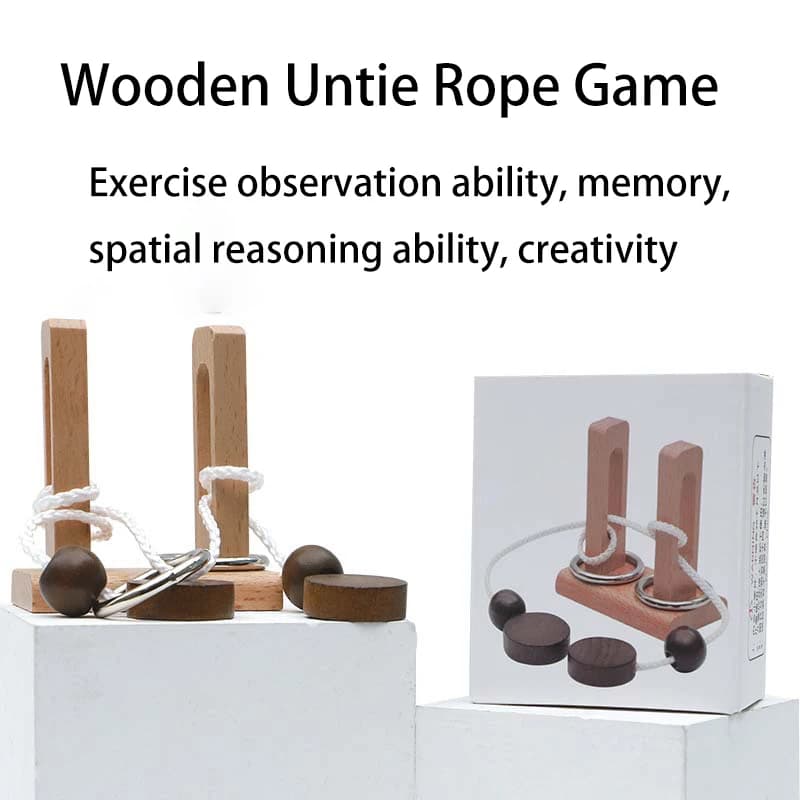 Wooden Rope Brain Teaser Puzzle