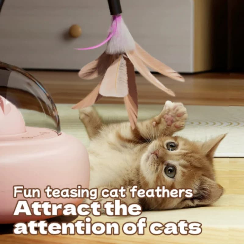 Electric Rechargeable Feather Wand Cat Teaser