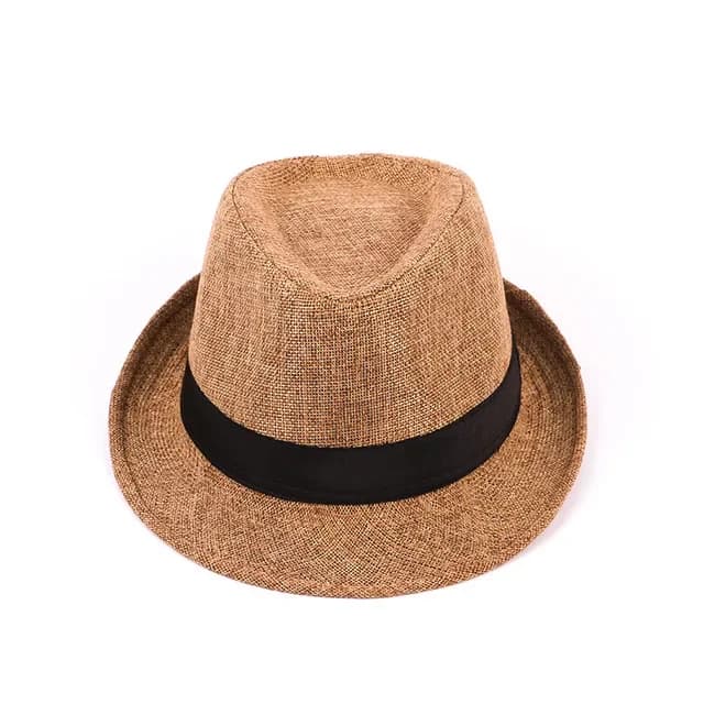Men's Fedora Hat Cotton Linen Blend