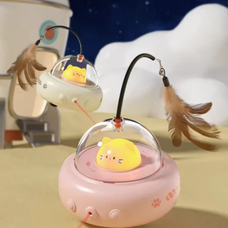 Electric Rechargeable Feather Wand Cat Teaser