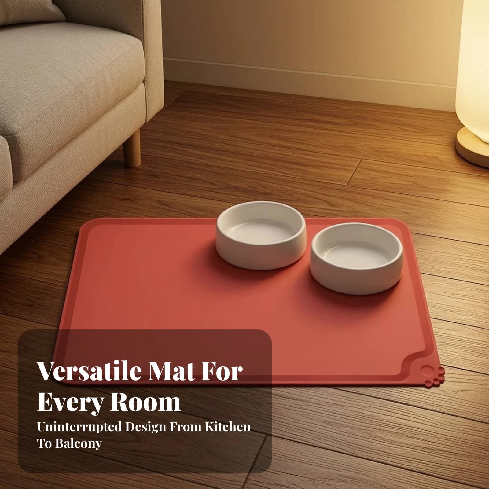 Pet Feeding Mat with Raised Edge