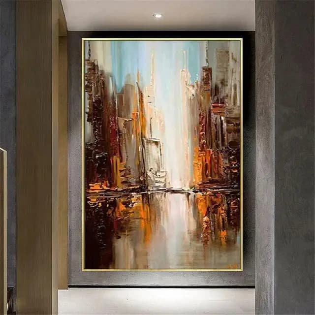 Abstract Canvas Wall Art with Gold Foil