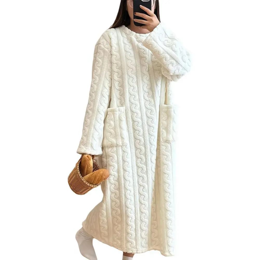 Women's Coral Velvet Winter Nightgown