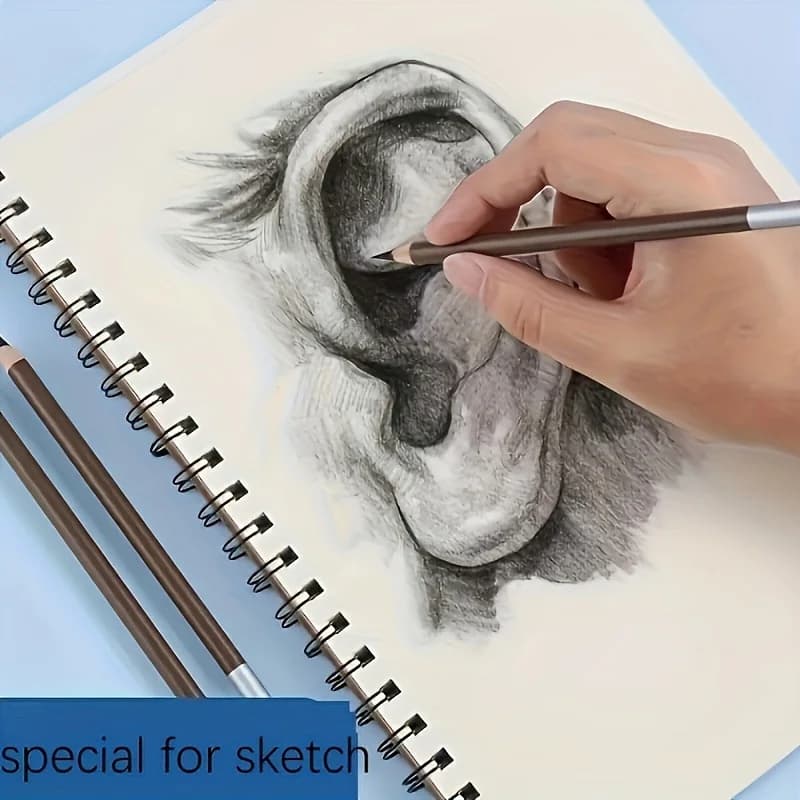 Black Artist Sketchbook Spiral Bound Drawing Pad