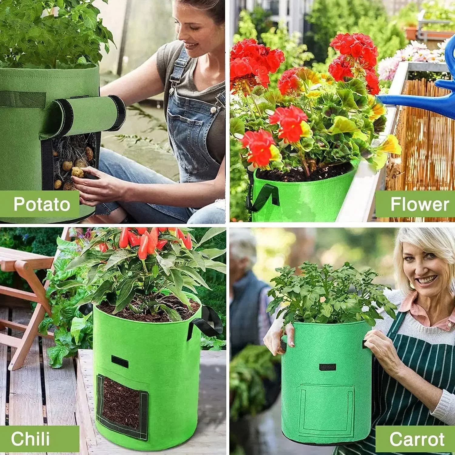 10 Gallon Grow Bags with Harvest Windows