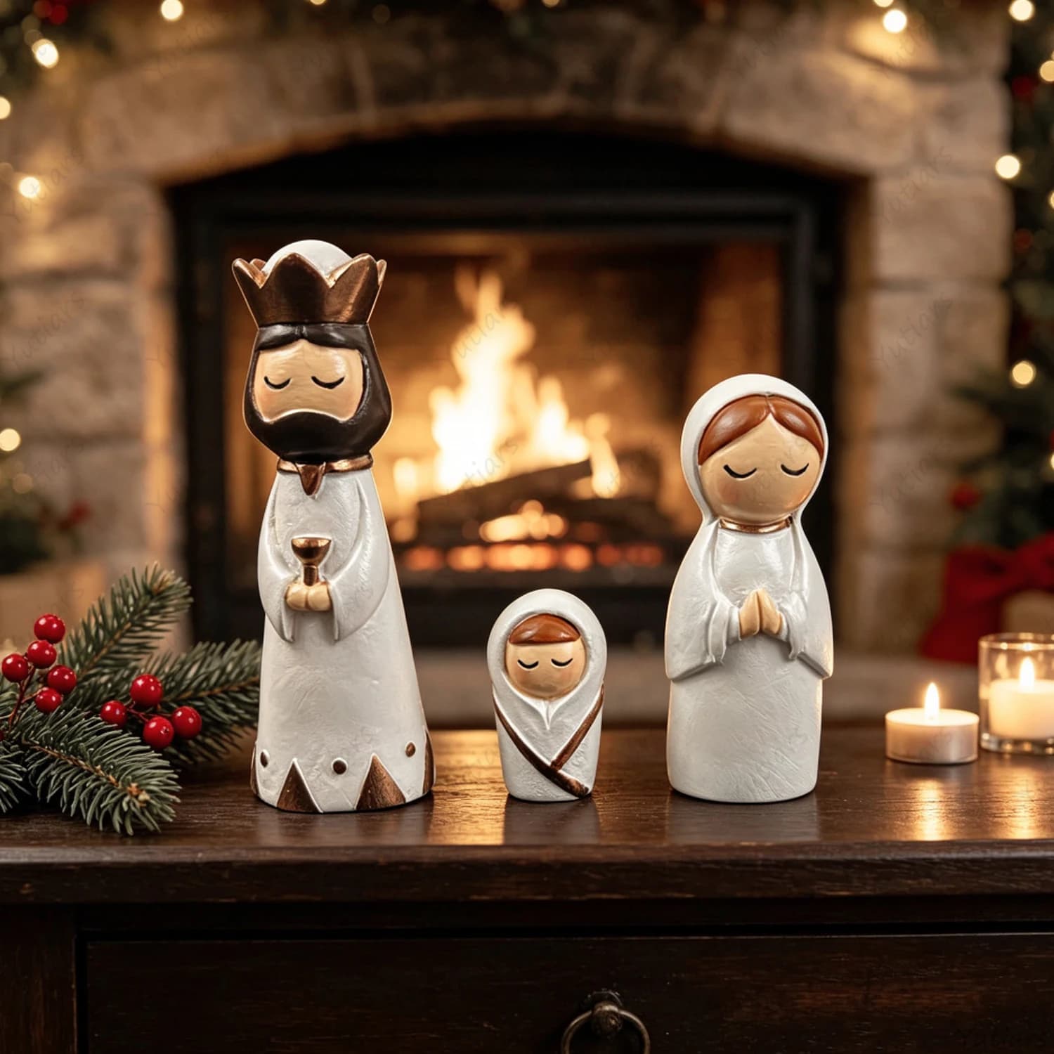 Ceramic Nativity Figurine Set