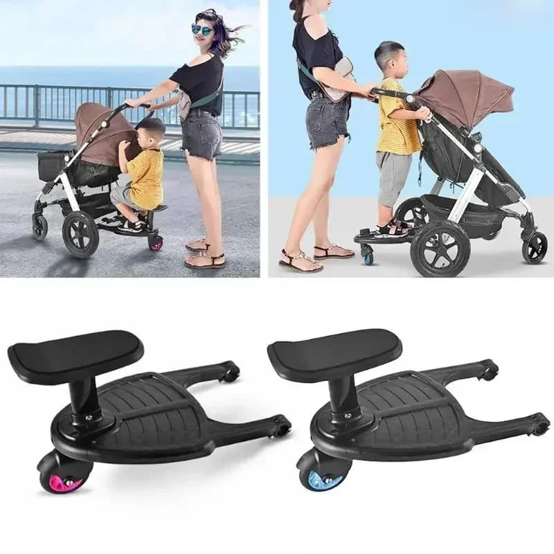 Stroller Ride-On Board with Removable Seat