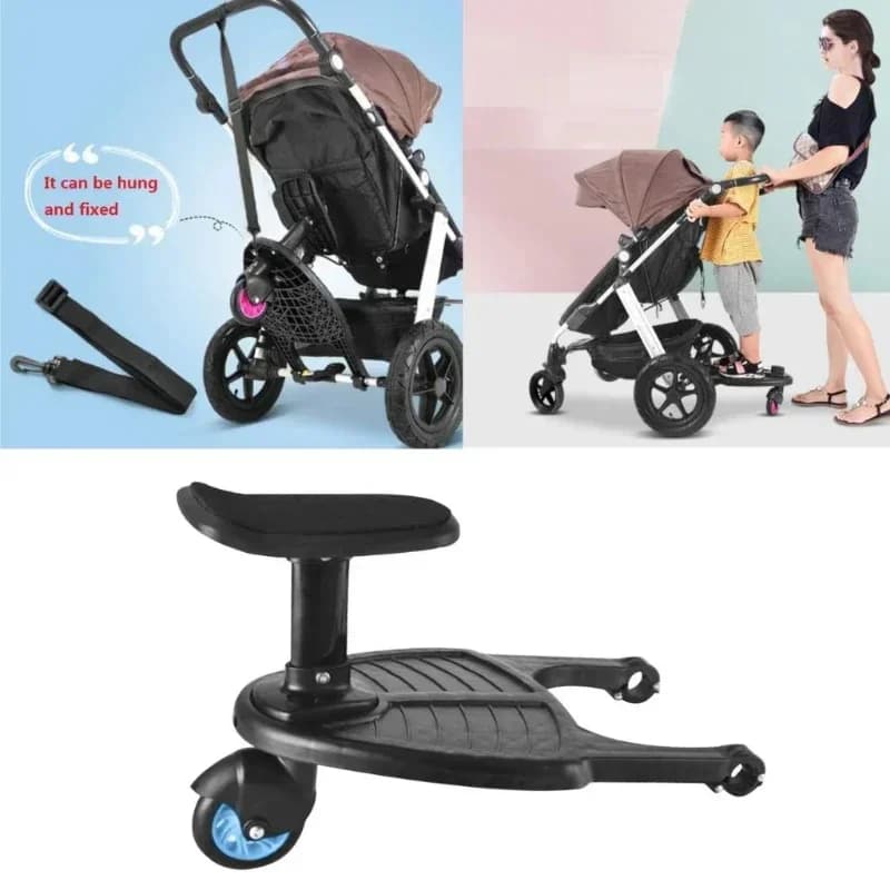 Stroller Ride-On Board with Removable Seat