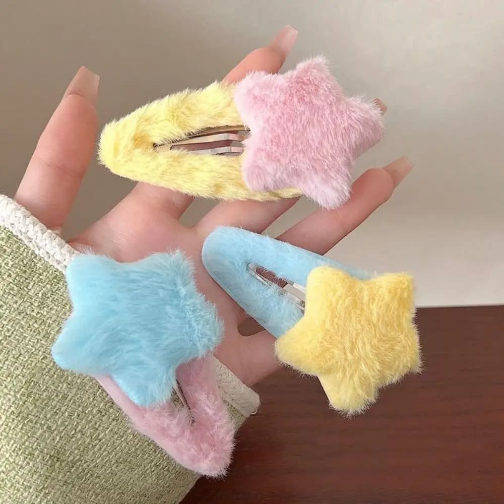 Plush Star Hair Clip Barrettes
