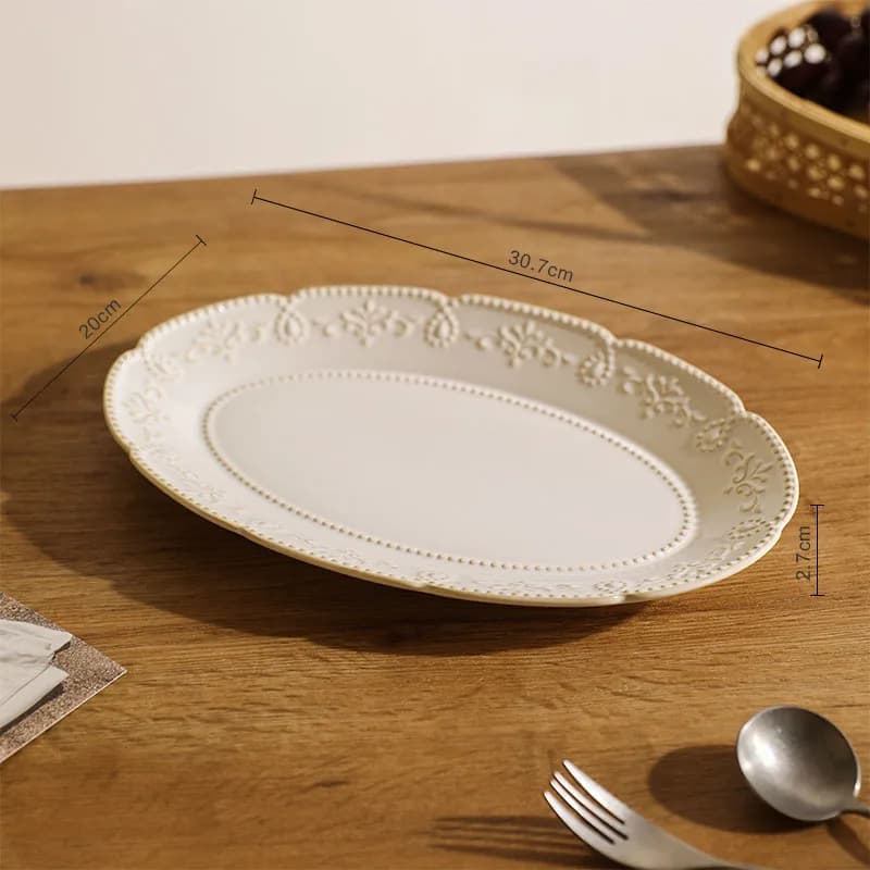 Baroque Vintage Ceramic Dinner Plates Set