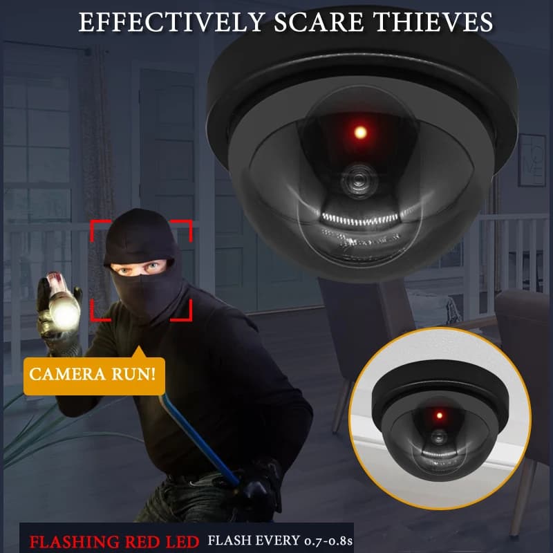 Dummy Dome Security Camera with Red LED