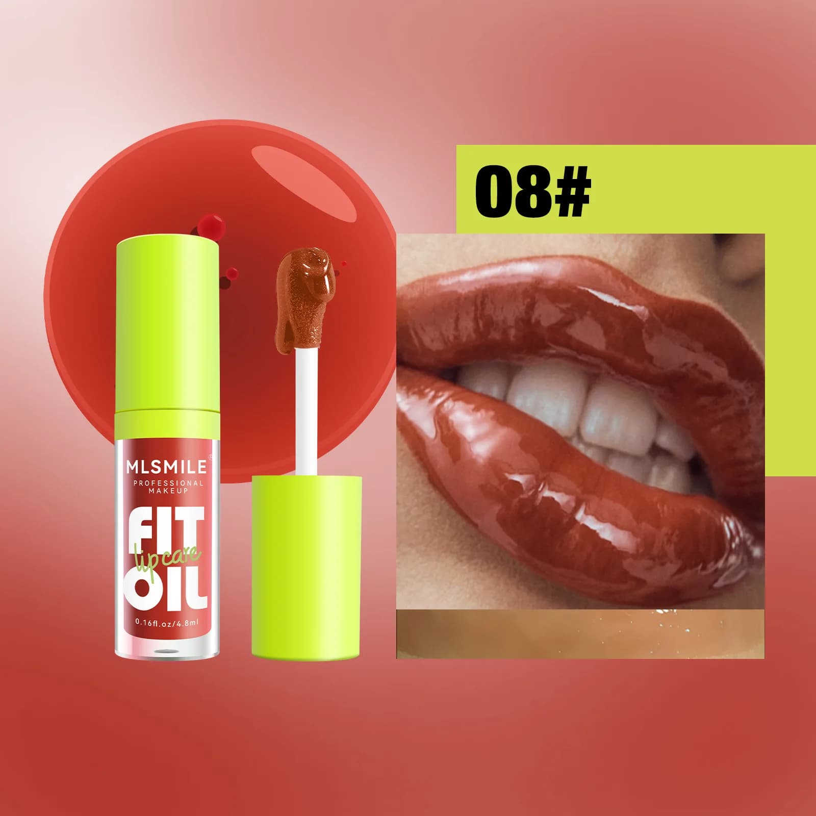 Glossy Lip Care Oil, 8 Available Shades, Hydrate And Soften Lips, Create Plump Dewy Lip Look, Comfortable All‑day Wearing