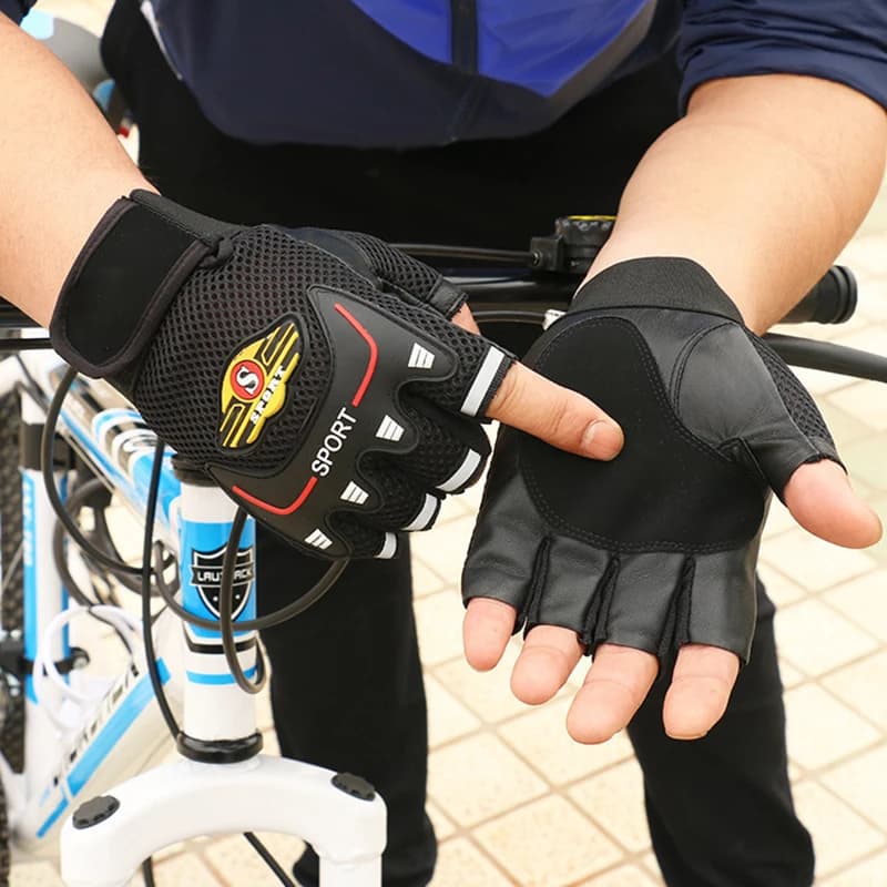 Men's Half Finger Cycling Gloves Breathable Mesh