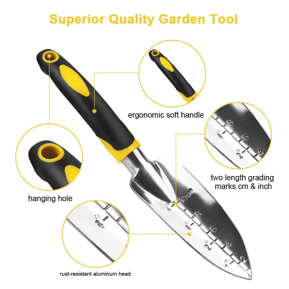 Five-Piece Garden Tool Set With Ergonomic Handles