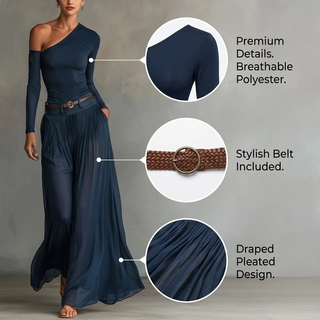 One Shoulder Maxi Skirt Set