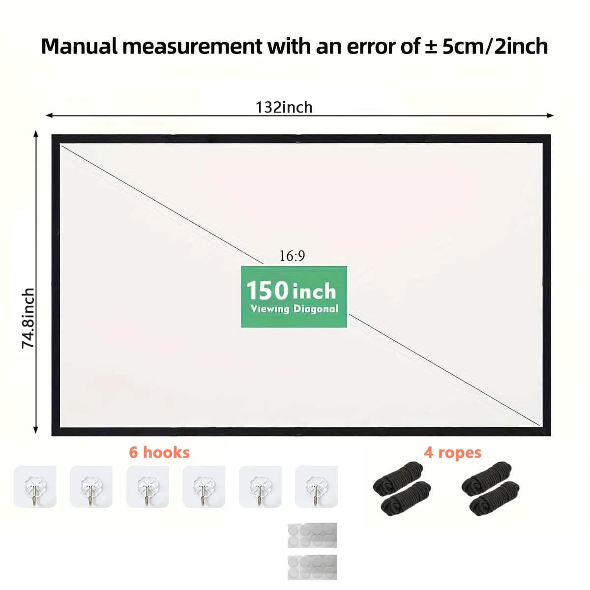 Portable Foldable Projector Screen 72-150 Inch