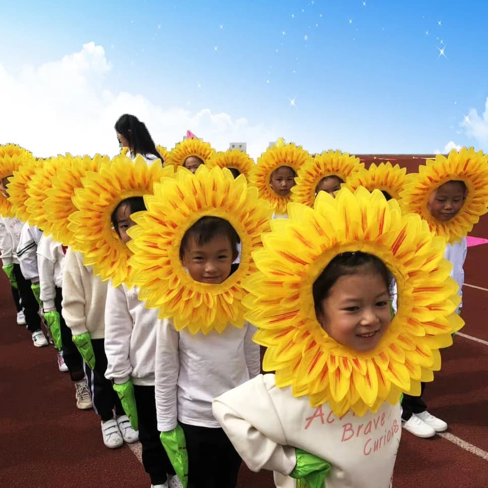 Sunflower Clown Mask Headgear Party Prop