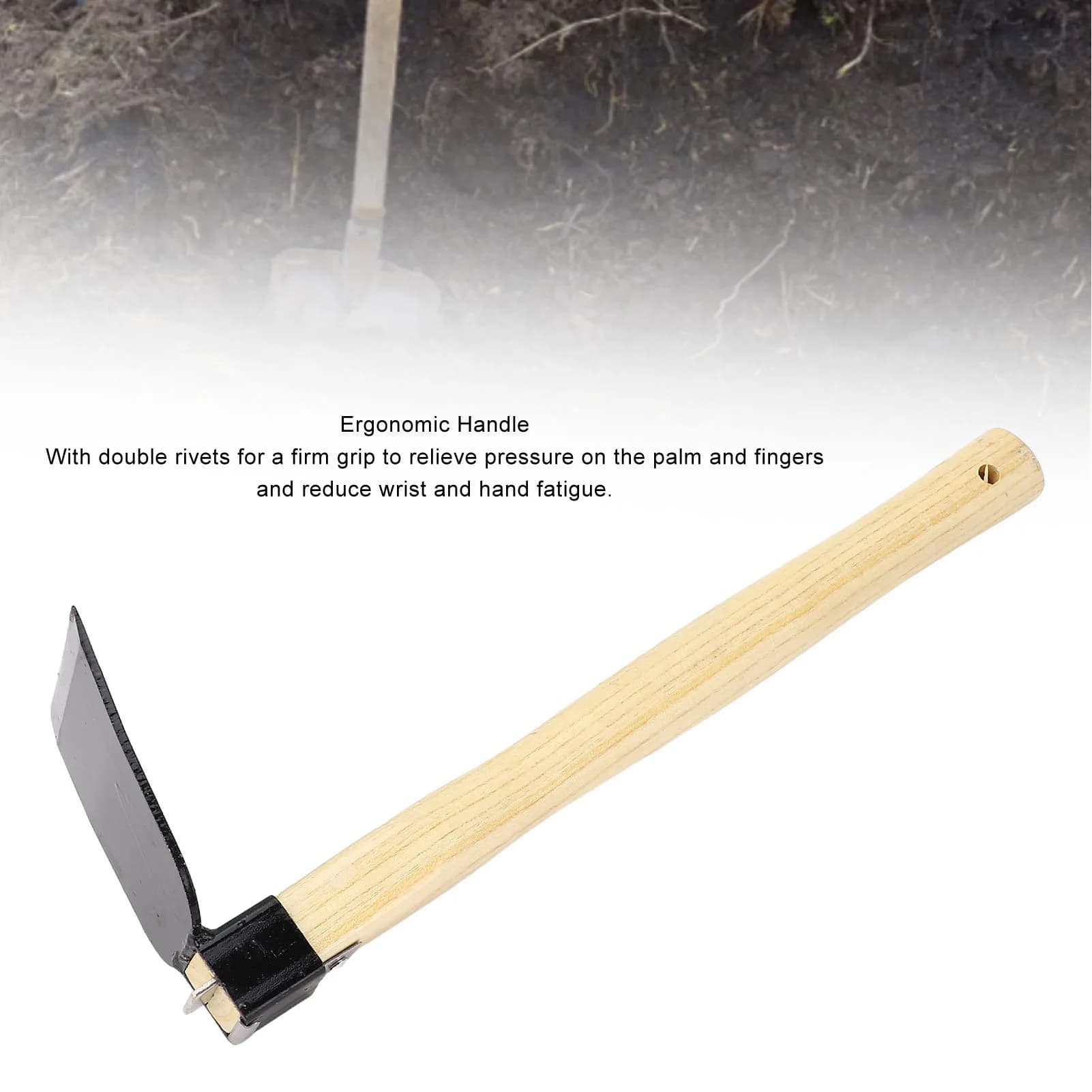 Ergonomic Garden Hand Hoe with Wooden Handle
