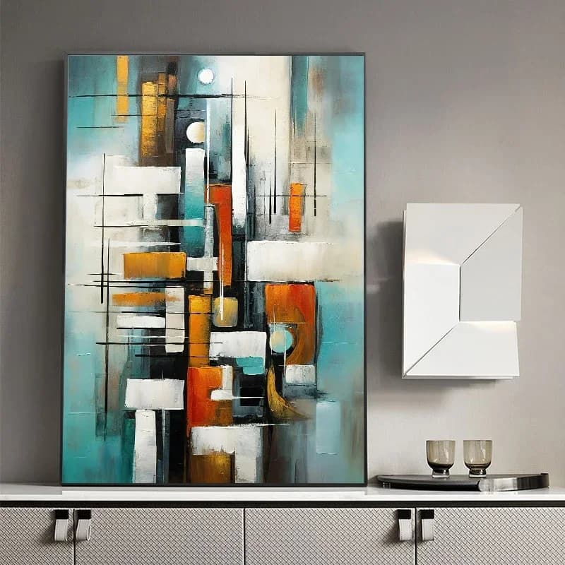 Abstract Matte Oil Painting Canvas Print