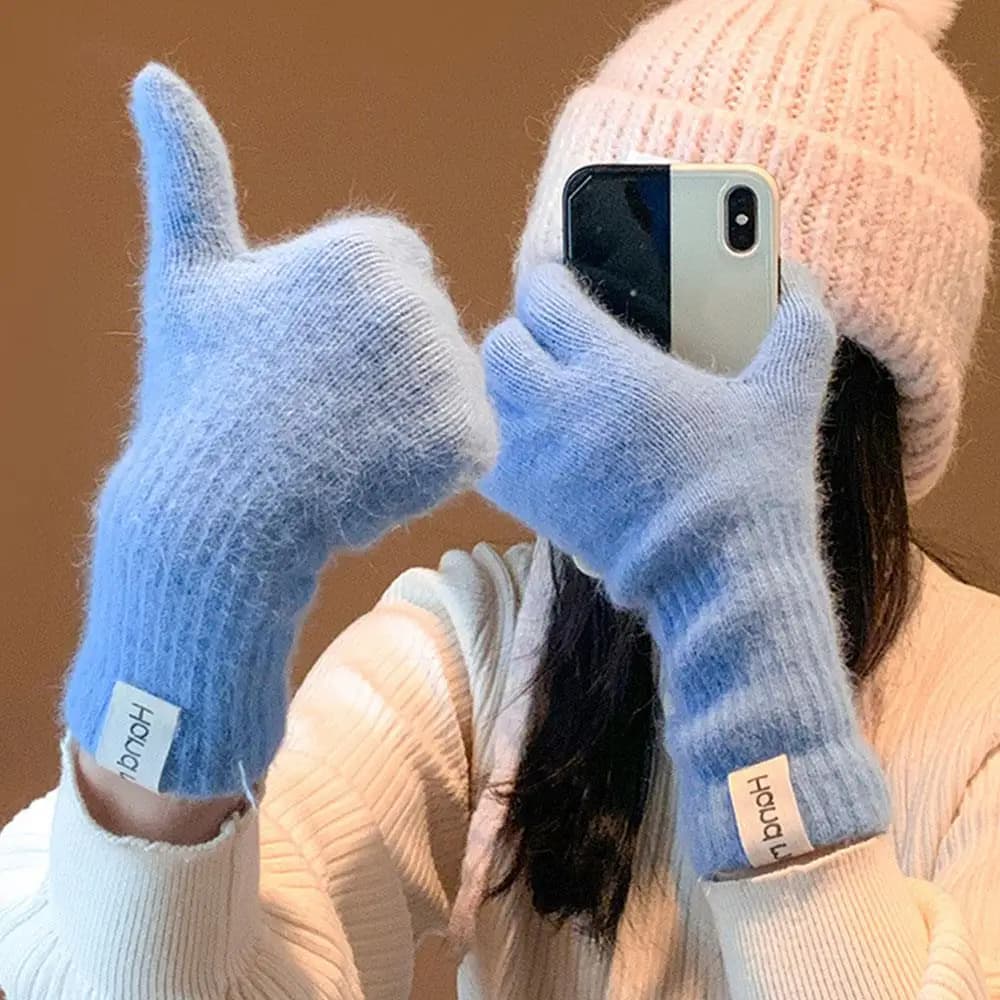 Women's Winter Wool Knit Gloves