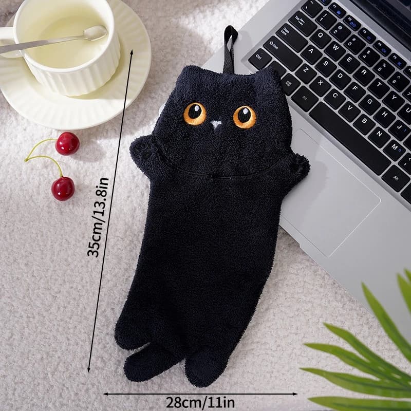 Cute Cat Cartoon Hand Towel