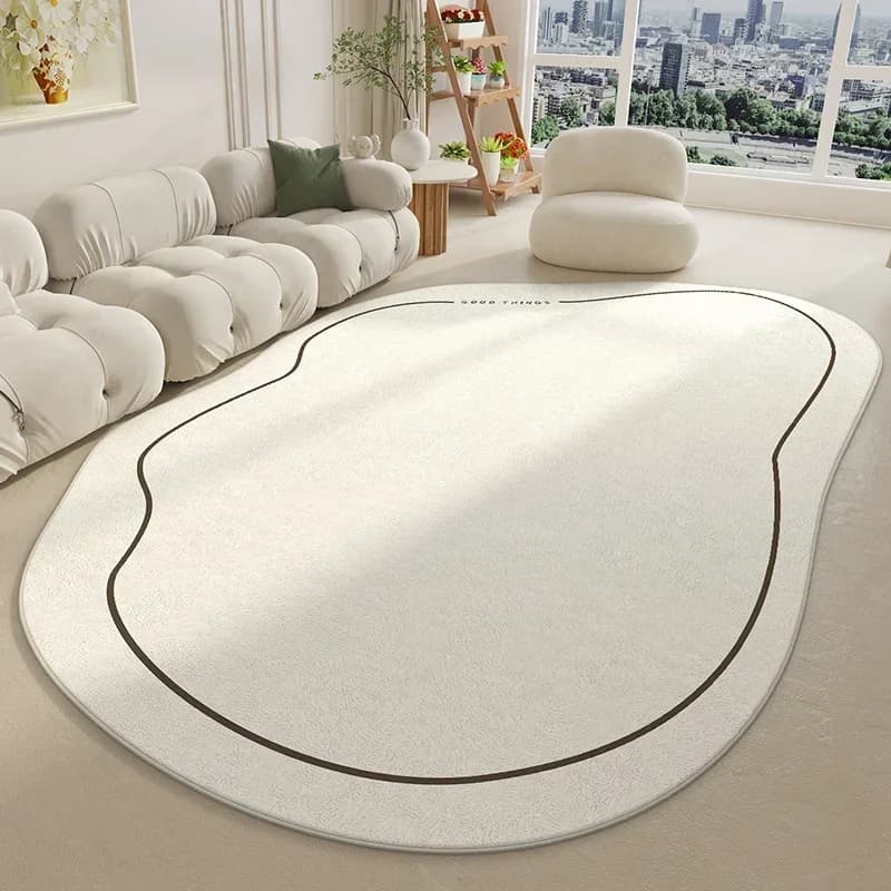 White Shaggy Large Area Rug For Home