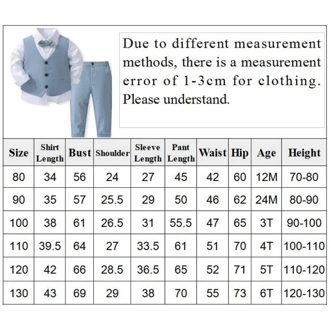 Kids Solid Formal Cotton Suit 1-6 Years