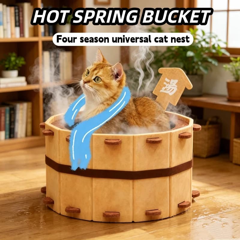 Bathtub Shape Cat Bed with Claw Scratcher